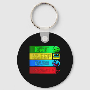 Eat Sleep Dash Repeat Video Game Geometry Video Ga Key Ring