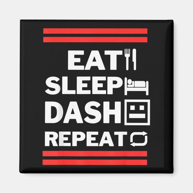 Eat Sleep Dash Repeat Video Game Magnet (Front)