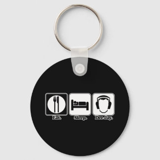 eat sleep dee jay key ring