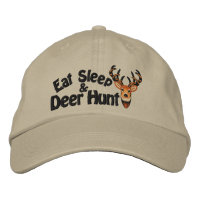 Eat Sleep Deer Hunt White Tail Embroidery