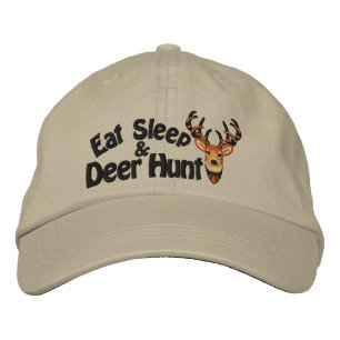 Eat Sleep Deer Hunt White Tail Embroidery Embroidered Hat
