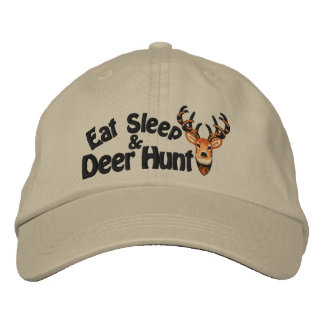 Eat Sleep Deer Hunt White Tail Embroidery Embroidered Hat