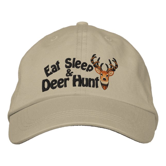 Eat Sleep Deer Hunt White Tail Embroidery Embroidered Hat (Front)