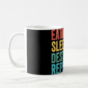 Eat Sleep Destiny Repeat Funny Gamer Vintage Distr Coffee Mug