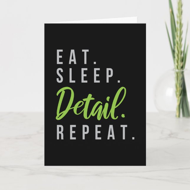 Eat Sleep Detail Repeat Cars Tuning Card (Front)