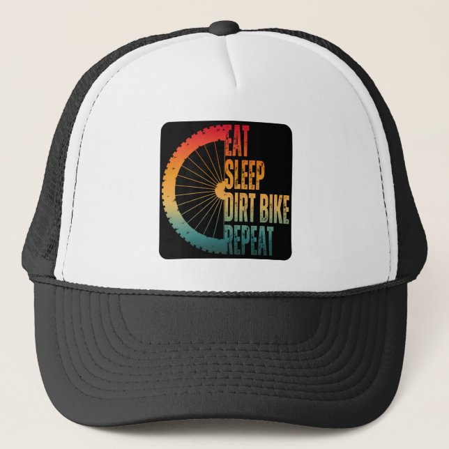 EAT SLEEP DIRT BIKE REPEAT TRUCKER HAT (Front)