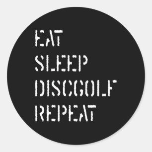 Eat Sleep Disc Golf Repeat _1 Classic Round Sticker