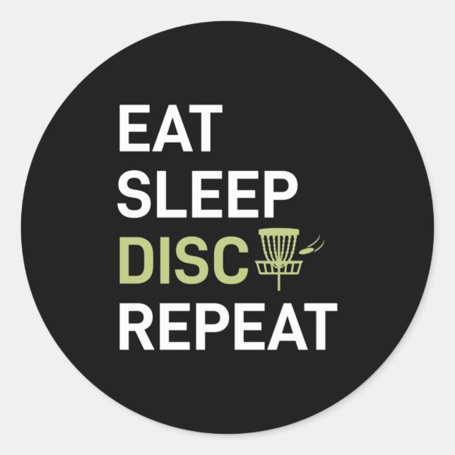 Eat Sleep Disc Golf Repeat Classic Round Sticker (Front)