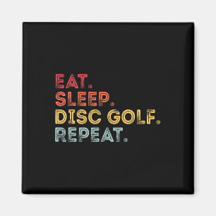 Eat Sleep Disc Golf Repeat Disc Golf Player Retro  Magnet