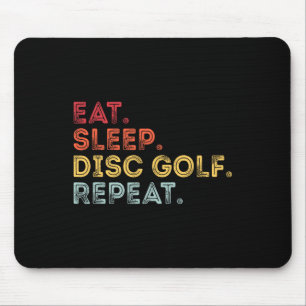 Eat Sleep Disc Golf Repeat Disc Golf Player Retro Mouse Pad