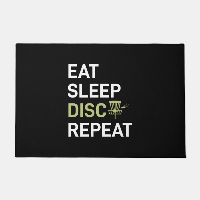 Eat Sleep Disc Golf Repeat Doormat (Front)