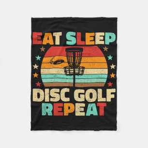 Eat Sleep Disc Golf Repeat Frisbee Disc Golf Lover Fleece Blanket
