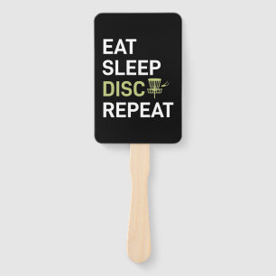 Eat Sleep Disc Golf Repeat Hand Fan