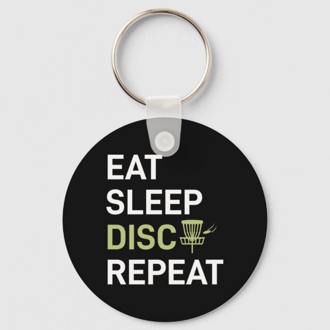 Eat Sleep Disc Golf Repeat Key Ring (Front)