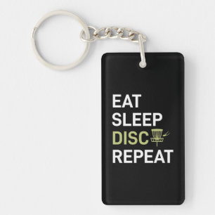 Eat Sleep Disc Golf Repeat Key Ring