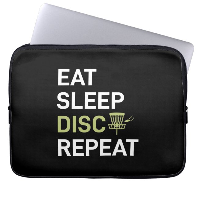 Eat Sleep Disc Golf Repeat Laptop Sleeve (Front)