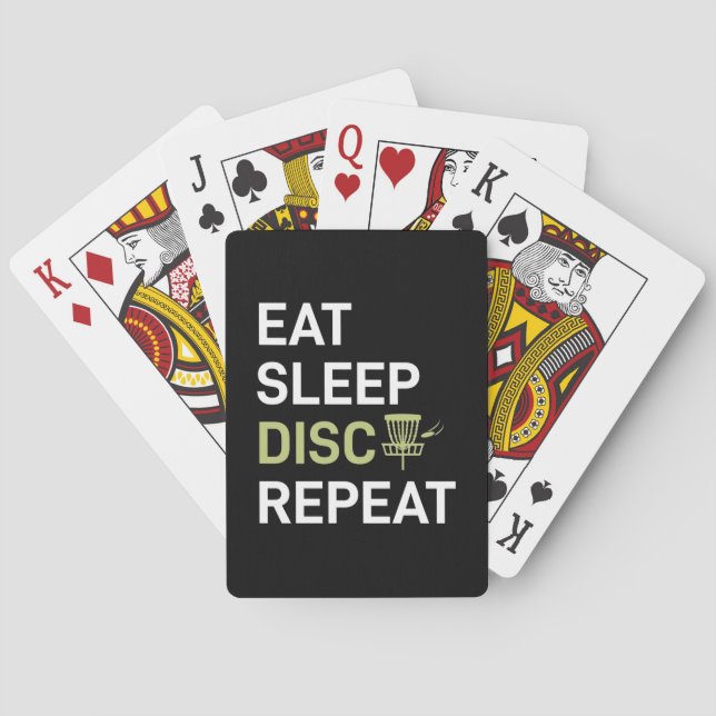 Eat Sleep Disc Golf Repeat Playing Cards (Back)