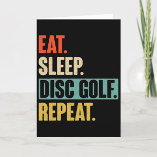 Eat Sleep Disc Golf Repeat - Retro Vintage Disc Go Card