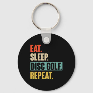 Eat Sleep Disc Golf Repeat - Retro Vintage Disc Go Key Ring