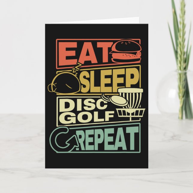 Eat Sleep Disc Golf Repeat Shirt I Funny Discgolf  Card (Front)