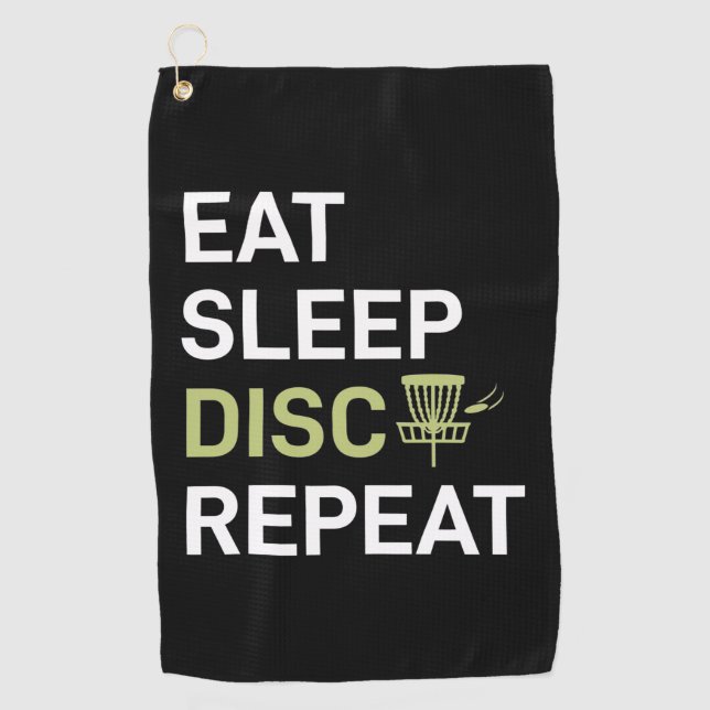 Eat Sleep Disc Golf Repeat Towel (Front)