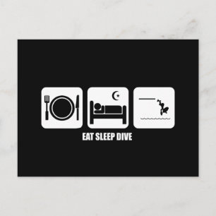 eat sleep dive postcard