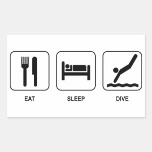 Eat Sleep Dive Rectangular Sticker