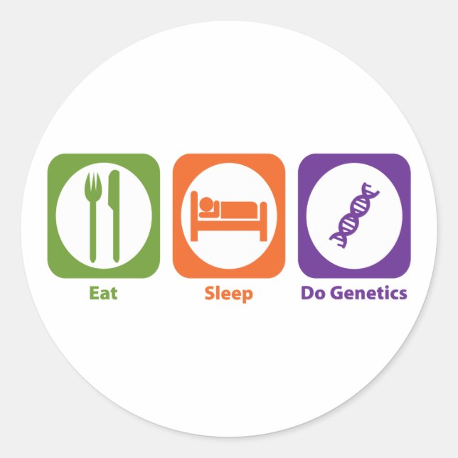 Eat Sleep Do Genetics Classic Round Sticker (Front)