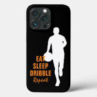 Eat Sleep Dribble Repeat basketball silhouette