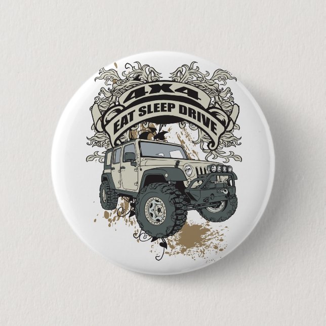 Eat, Sleep, Drive 4x4 6 Cm Round Badge (Front)