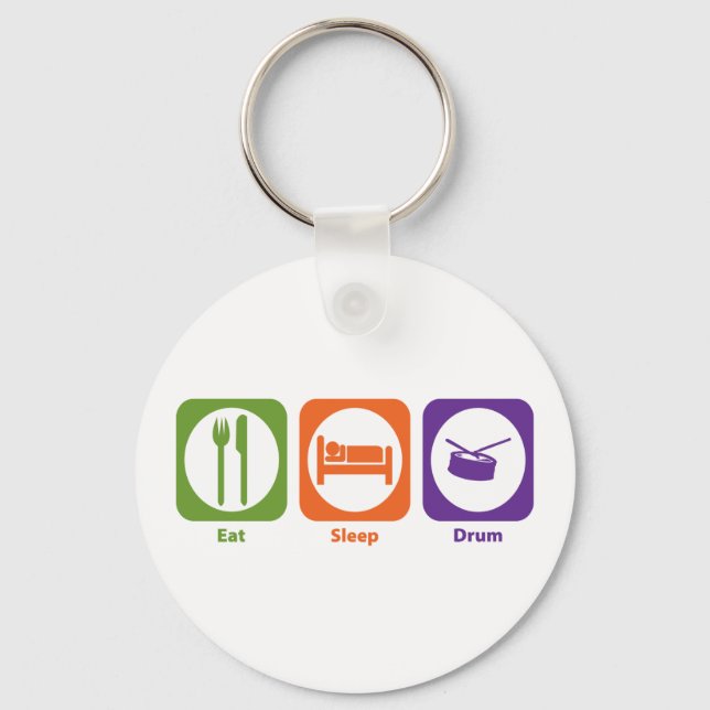 Eat Sleep Drum Key Ring (Front)