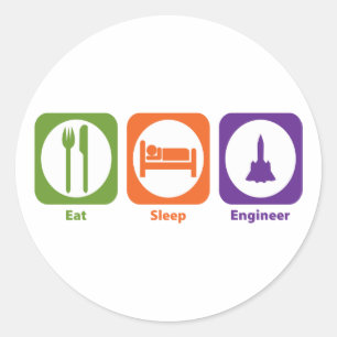 Eat Sleep Engineer Classic Round Sticker