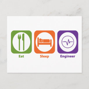 Eat Sleep Engineer Postcard