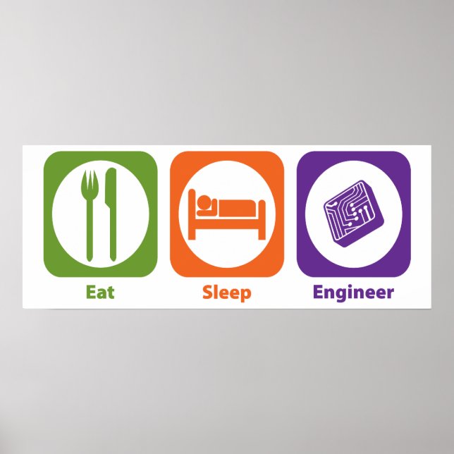 Eat Sleep Engineer Poster (Front)