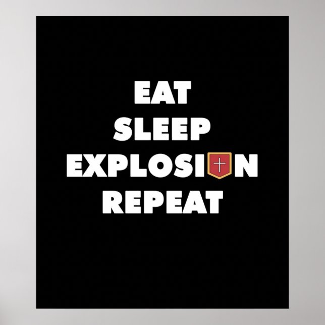 Eat Sleep Explosion Repeat Konosuba Poster (Front)