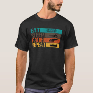Eat Sleep Fade Repeat Vintage Barber Hair Salon T-Shirt