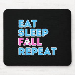 Eat Sleep Fall Repeat Video Game Guys Video Gamer Mouse Pad