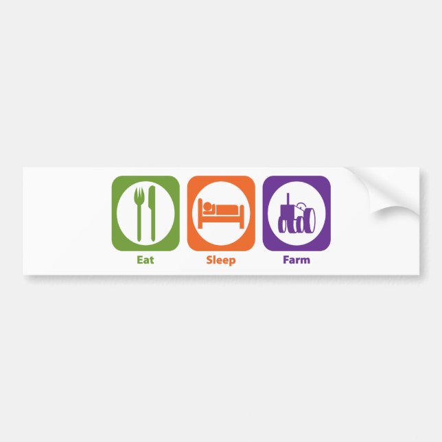 Eat Sleep Farm Bumper Sticker (Front)