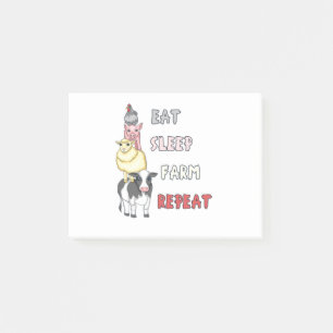 Eat Sleep Farm Repeat Post-it Notes