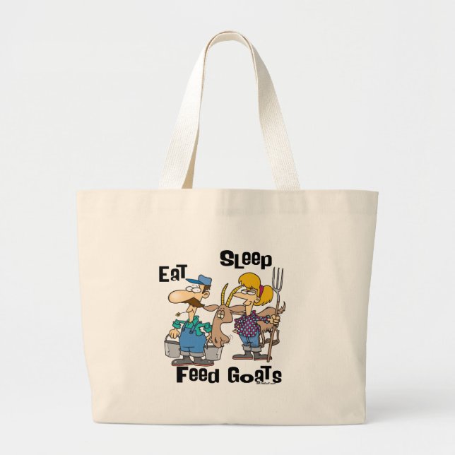 Eat Sleep Feed Goats Large Tote Bag (Front)