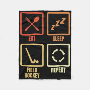 Eat Sleep Field Hockey Repeat Fleece Blanket