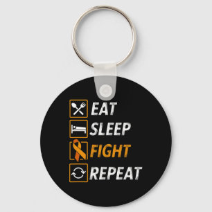 Eat Sleep Fight Leukaemia Blood Cancer Awareness Key Ring