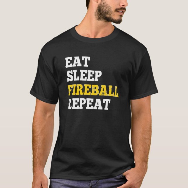 Eat Sleep Fireball Repeat For Rpg Gamers T-Shirt (Front)