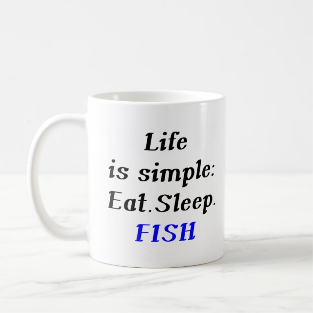 eat sleep fish coffee mug (Left)