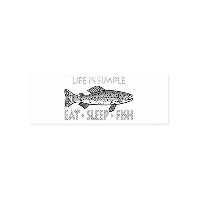 Eat Sleep Fish - Funny Saying Self-inking Stamp (Design)