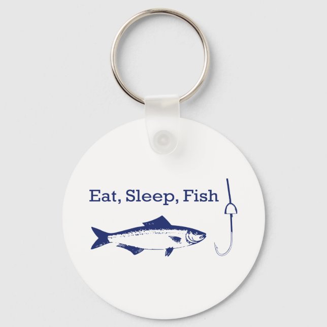 Eat Sleep Fish Key Ring (Front)
