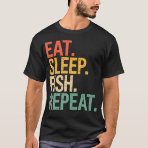 Eat Sleep Fish Repeat Bass Fishing Fisherman T-Shirt