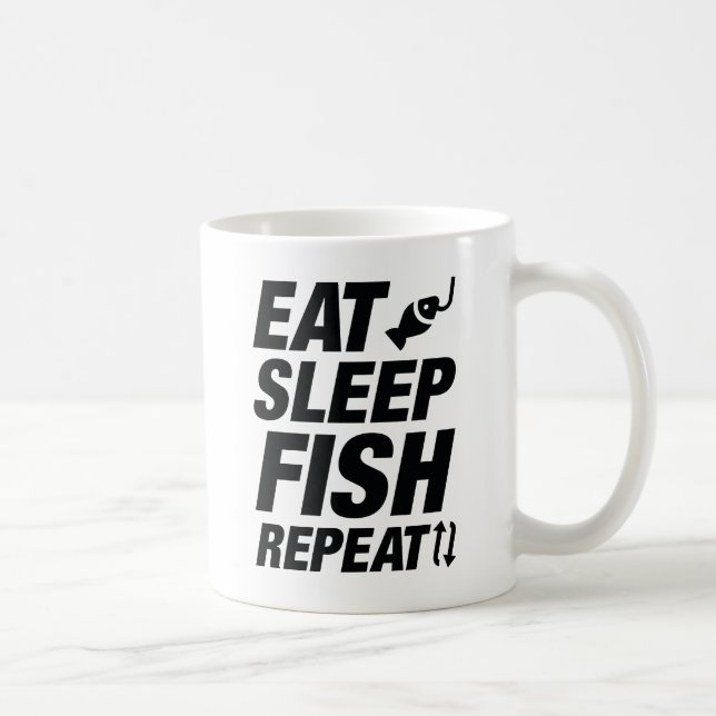 Eat Sleep Fish Repeat Coffee Mug (Right)