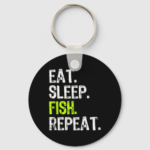 Eat Sleep Fish Repeat Fishing Fisherman Funny  Key Ring