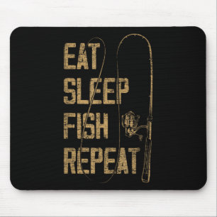 Eat Sleep Fish Repeat Fishing Lover Gift Idea Hunt Mouse Pad